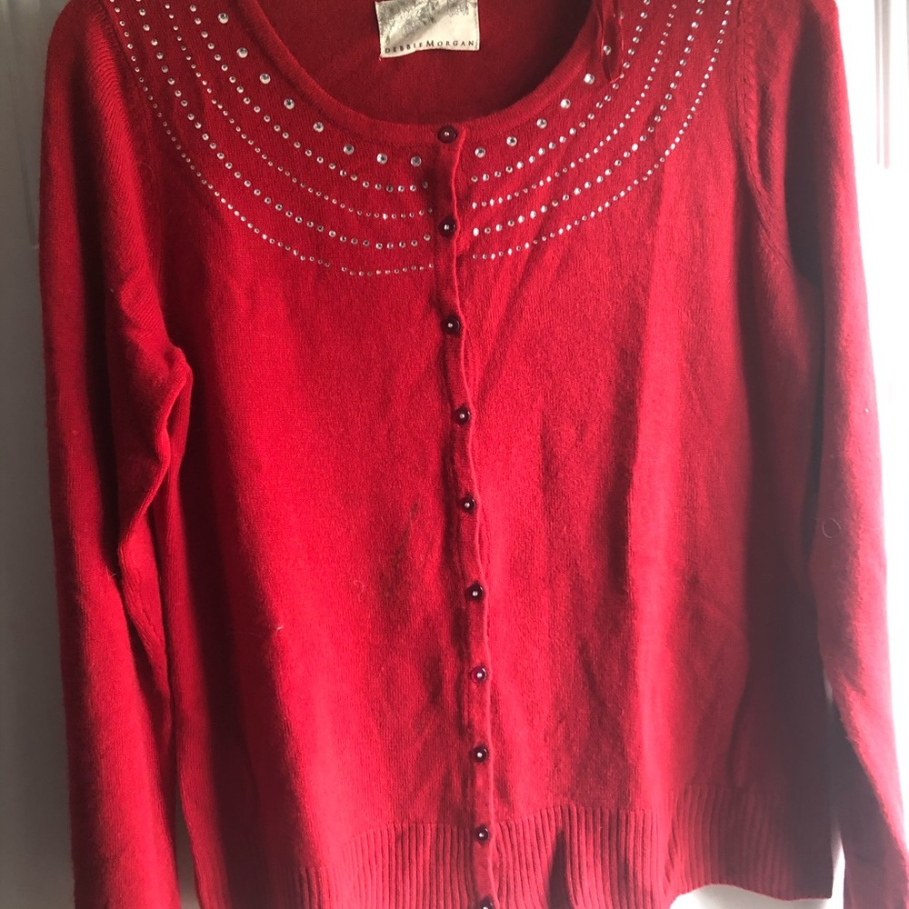 Vintage Red Holiday Sweater by Debbie Morgan. XL NWOT
